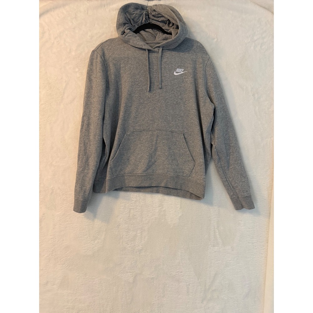 Nike Sportswear Club Fleece Hoodie Mens Large Gray Pullover DQ5793-063